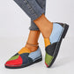 💕Platta läderloafers med färgblock för kvinnor🥰🥰