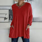 🎉2026 Hot Sale 49% OFF💞 Damer Rund hals Långärmad Löst sittande Fick-T-shirt