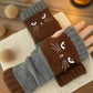 ⚡Christmas Hot Sale 50% OFF!🔥Warm and Cuddly🧤Women's Knitted Fingerless Gloves with Cute Cat Pattern🐱