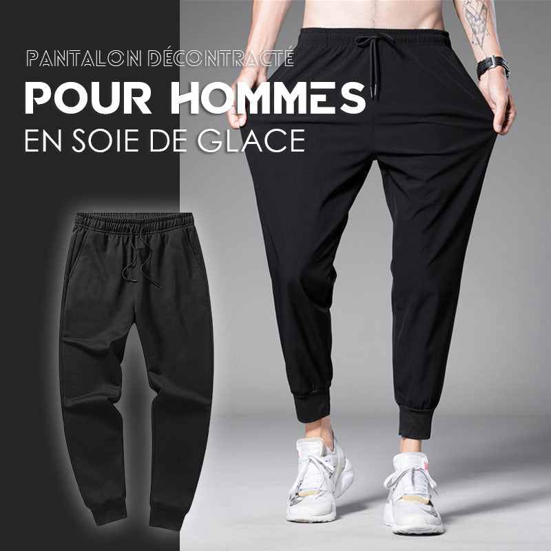 Pantalon d'homme décontracté en soie de glace (essentiels pour l'été)