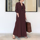 👗 50% RABATT! ✨ Lång, Enkel & Elegant Klänning – Slät Silhuett, Mjukt Tyg & Perfekt För En Minimalistisk Vardagslook 🌸