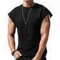 Sommar, ny, herr, lös passform, enfärgad, axelbar, ärmlös T-shirt