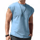 Sommar, ny, herr, lös passform, enfärgad, axelbar, ärmlös T-shirt