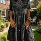 👗✨ Elegant denim midiklänning med krage och knappar
