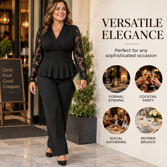 📢🎉50 % rabatt!!!🛍️✨Elegant tvådelat byxset för damer