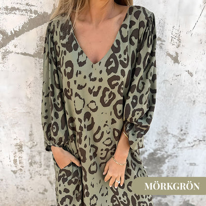 💖"Storsäljare - Direkt rabatt 50%!" - Safari Chic Leopardklänning🔥