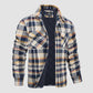 Flanellskjortjacka för män Långärmad quiltad fodrad rutig kappa Button down tjocka ytterkläder för vintern