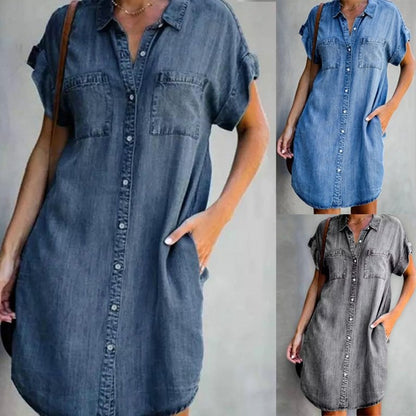 💃Casual Denim Short Sleeve Dress