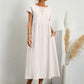 👗🌸 Kvinnors Bomull-Linne Enfärgad Klänning med Fickor – Andningsbar, Smickrande Midja & Lättvikt – Perfekt För Vår & Sommar ☀️