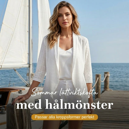 🧶 60% RABATT NU!☀️ Dam Sommar Öppen Stickad Kofta – Lätt & Andningsbar – Snygg Överdel 👗