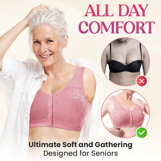 ⏳50 % rabatt under en begränsad tid⏰Bekväm trådlös formande behå med knäppning framtill👙