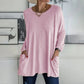🎉2026 Hot Sale 49% OFF💞 Damer Rund hals Långärmad Löst sittande Fick-T-shirt