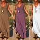 ✨Nyhet för försommar✨Maxi Cami-klänning med V-ringad dam