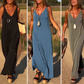 ✨Nyhet för försommar✨Maxi Cami-klänning med V-ringad dam