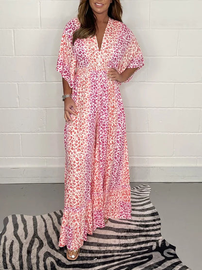 🔥Dernier Jour De Promotion - 35% de réduction💃2025 NOUVEAU STYLE Robe col V imprimé léopard💝