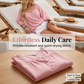 👕🌿 Rak halsringad linneblus med trekvartsärmar