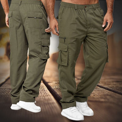 🌲👖 Hållbara friluftsbyxor med elastisk midja och fickor