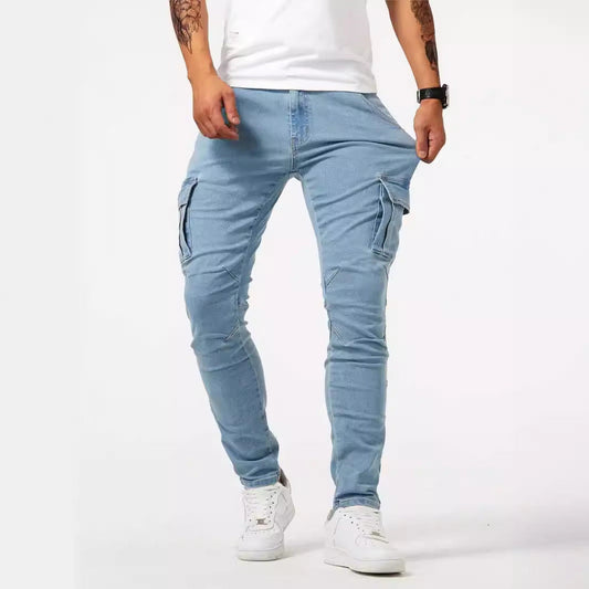 Cargo-byxor i stretchdenim