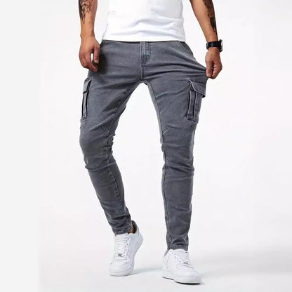 Cargo-byxor i stretchdenim