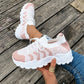 👟👟 Höga plattformssneakers i mesh med stötdämpning