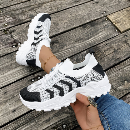👟👟 Höga plattformssneakers i mesh med stötdämpning