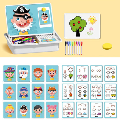 Magnetiska pussel Face Dress Up Travel Game Dubbelsidig förskola Pedagogisk inlärningsleksak för barn