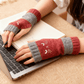 ⚡Christmas Hot Sale 50% OFF!🔥Warm and Cuddly🧤Women's Knitted Fingerless Gloves with Cute Cat Pattern🐱