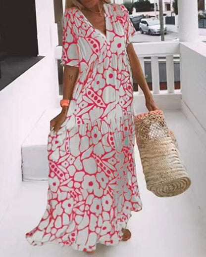 💖🌸Dams avslappnade blommiga sommarklänning👗
