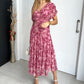 💞Was soll ich morgen anziehen?🌞 Damen Off-the-shoulder V-Ausschnitt Bedrucktes Kleid