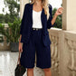 👚🩳 Avslappnat matchande set med öppen topp och bermudashorts