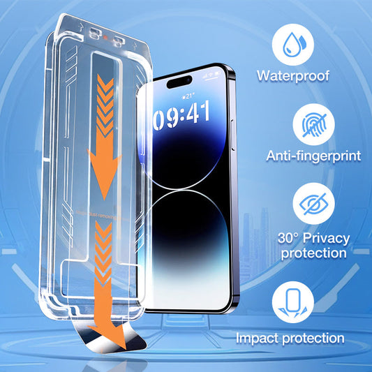 iPhone härdat anti-pekande skärmskydd - inga bubblor inget damm （tillgängligt i HD）