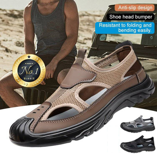 👟🌊 Bekväma mesh-sandaler för män med stötdämpande sula