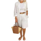 👚🩳 Avslappnat matchande set med öppen topp och bermudashorts