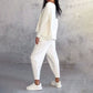 💕2-delat set för kvinnor: långärmad topp med rund hals + byxor 🧥+👖