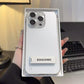 Transparent ramlös telefonväska med stativ för iPhone
