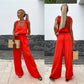 🔥 Ärmlös jumpsuit med vida ben för kvinnor