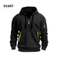 Hoodies för män med halvkedja och fickor