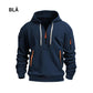 Hoodies för män med halvkedja och fickor