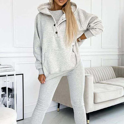 💕💕Löst och mysigt tredelat set med huvtröja och sweatshirt