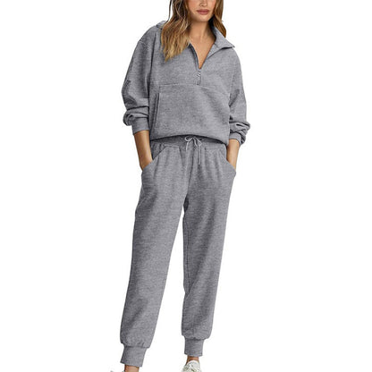 Långärmad Halvzip Sweatsuit Set🔥Köp 2 och få fri frakt