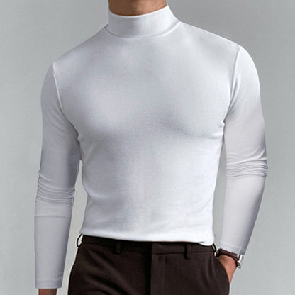 Ny långärmad slim fit-T-shirt med hög hals för män🎁Köp 3 och få fri frakt