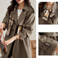 ⏳Tidsbegränsad rabatt✈️Kvinnors smalnande midilängd trench coat med slag