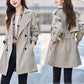 ⏳Tidsbegränsad rabatt✈️Kvinnors smalnande midilängd trench coat med slag