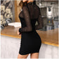👄✨Sexig mesh bodycon miniklänning