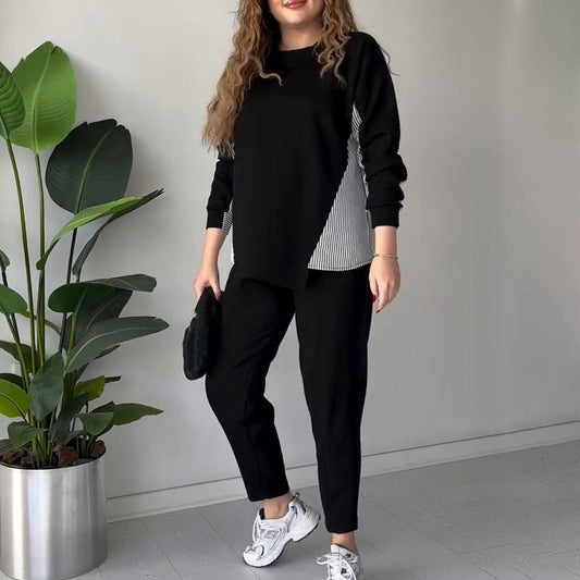 🔥 Julförsäljning 50% OFF - 2-Delat Loungeset med Färgblock för Kvinnor