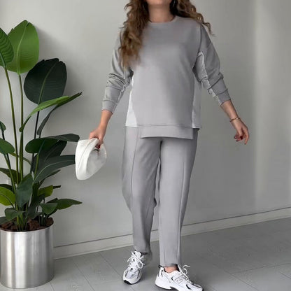 🔥 Julförsäljning 50% OFF - 2-Delat Loungeset med Färgblock för Kvinnor
