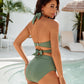 👙Magstödjande baddräkter med blygsam hög midja bikiniset