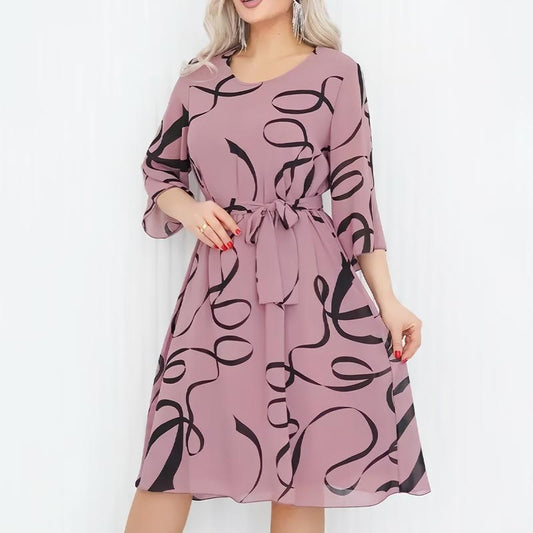 💃Elegant, lös midiklänning med volangärmar