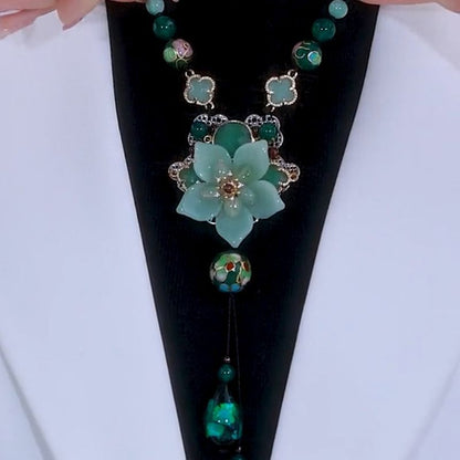 💞 Lyxigt Lotus Opal-halsband Gosbye Sweater Chain Accessoarer