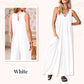 V-ringad ärmlös jumpsuit med vida ben för kvinnor